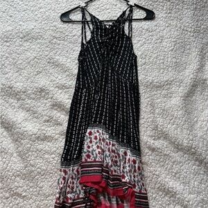 Floral Black and Red Women's Dress